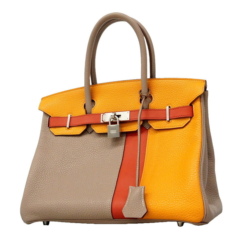 Hermes Birkin 30 Casaque Handbag, Taurillon Clemence Leather, Tourterelle Gre...
